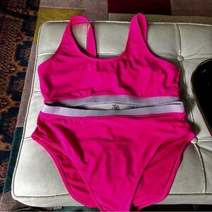 Tempt me Vibrant Pink Bikini Set sz XL worn once